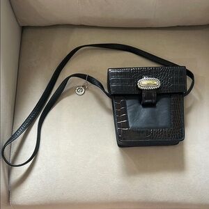Elegant Black Crocodile-Embossed bag
